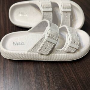 MIA White Sandals with Buckles